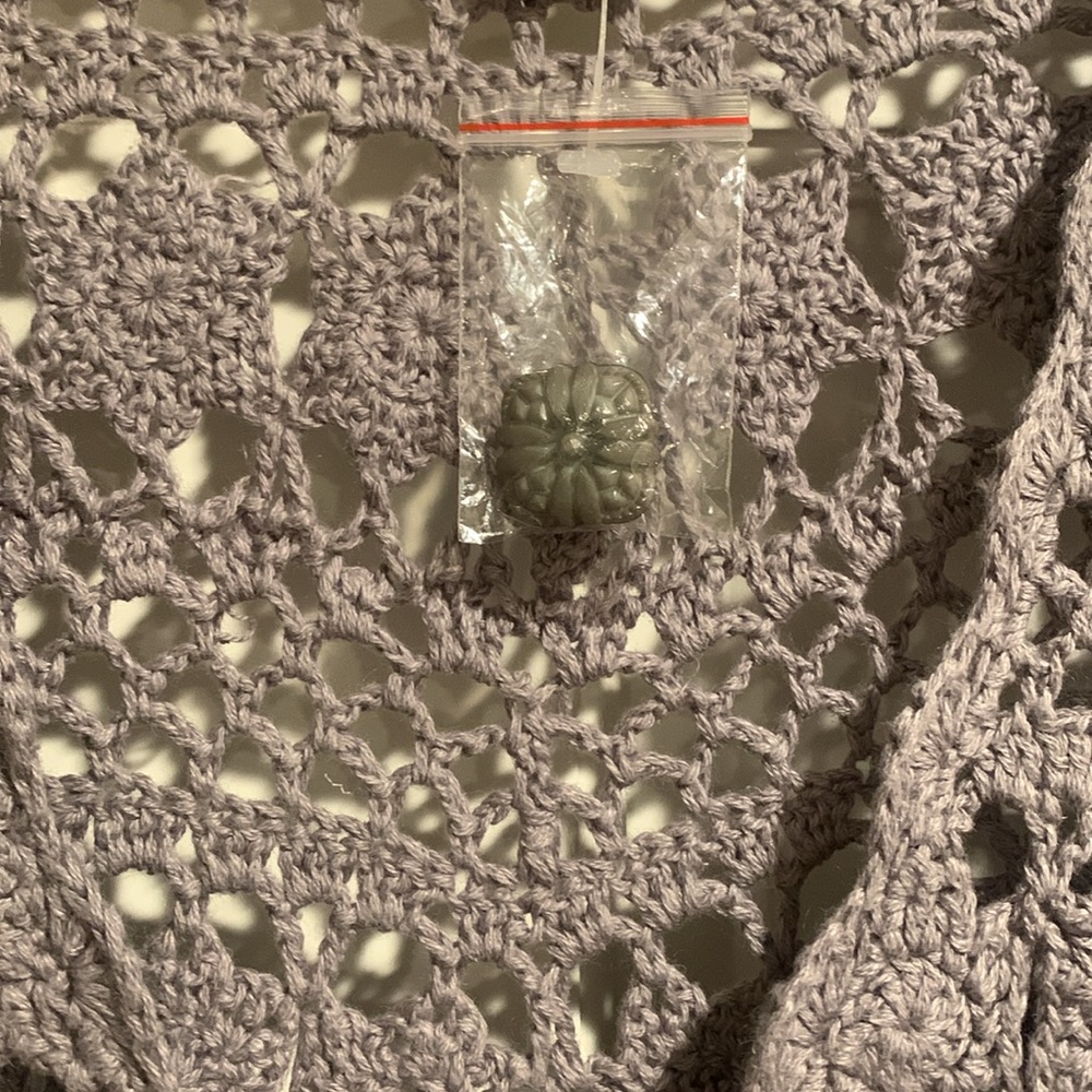 Beautiful Gray Crocheted Cardigan - Picture 4 of 6